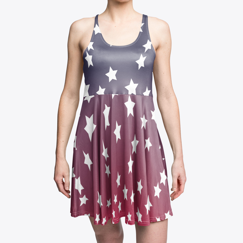 Red White Blue and Stars leggings