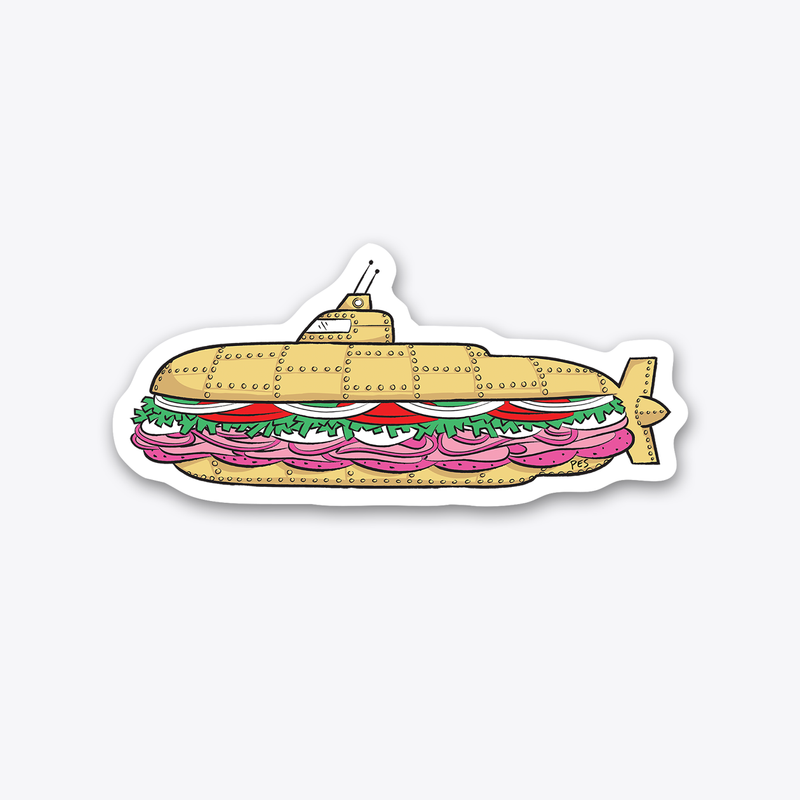 Submarine Sandwich Die Cut Sticker
