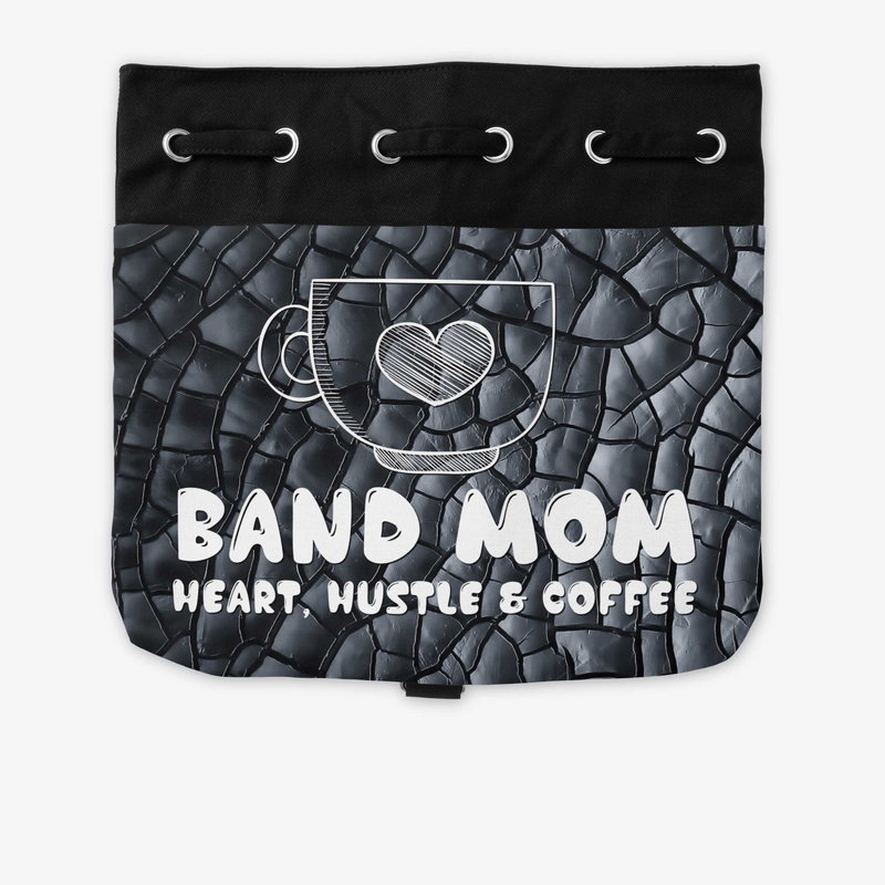 Band Mom Heart - Black Crackle
