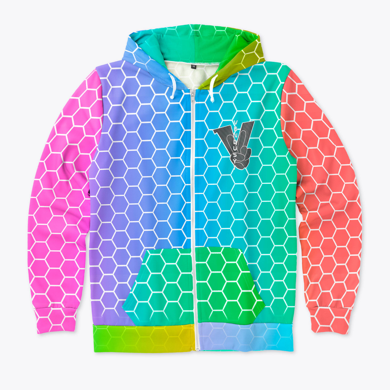 VendusYT Stripes Zip Hoodie RAINBOW