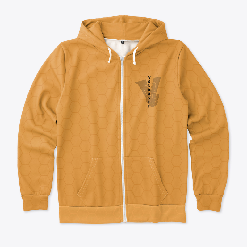 VendusYT Stripes Zip Hoodie GOLD