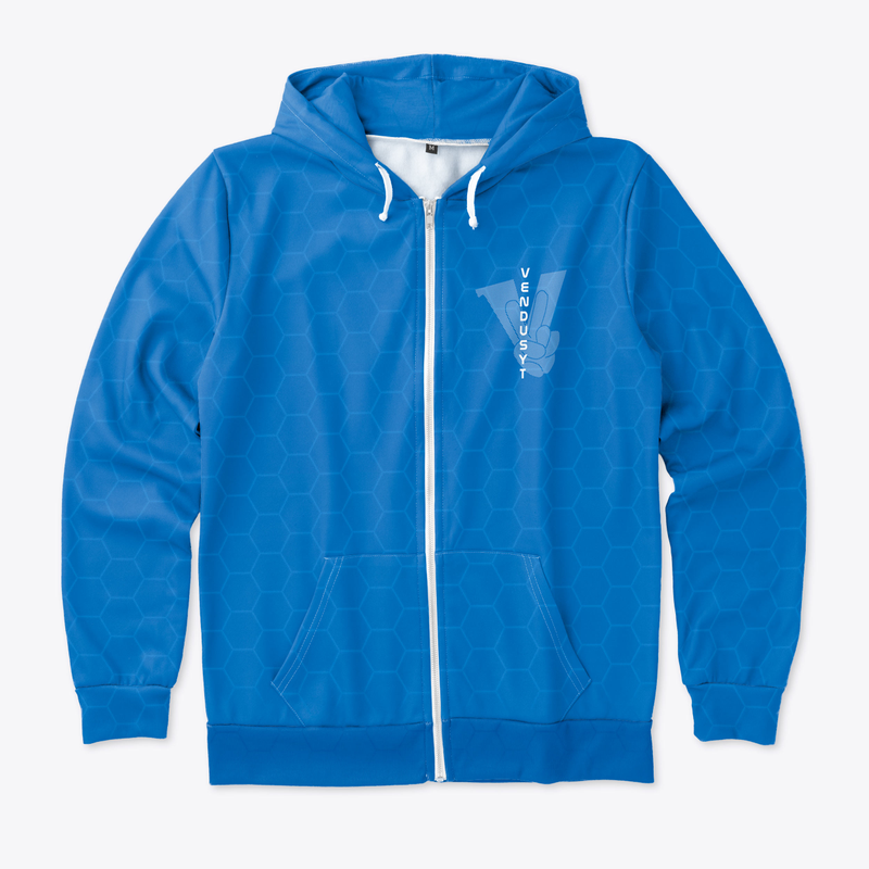 VendusYT Stripes Zip Hoodie SAPPHIRE