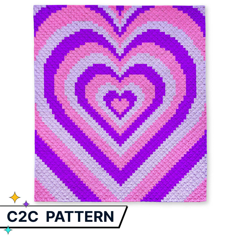 Colorful Hearts C2C Blanket pattern