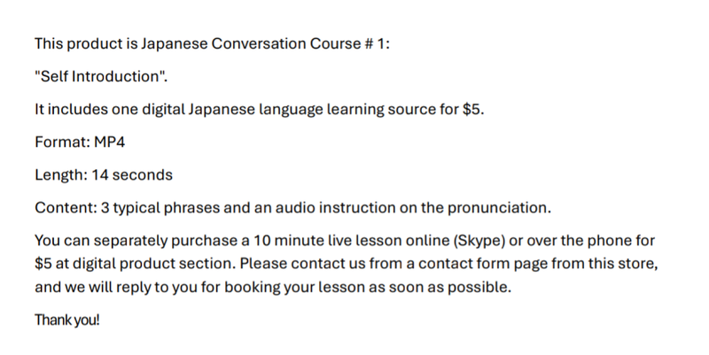 Japanese Conversation Course 1
