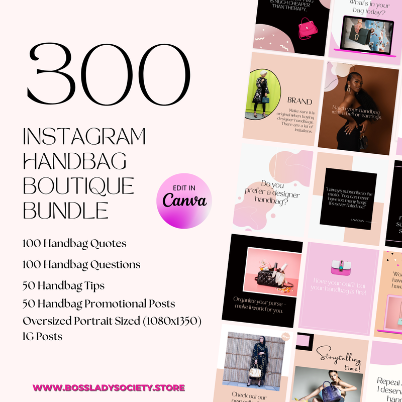 300 Instagram Handbag Canva Templates