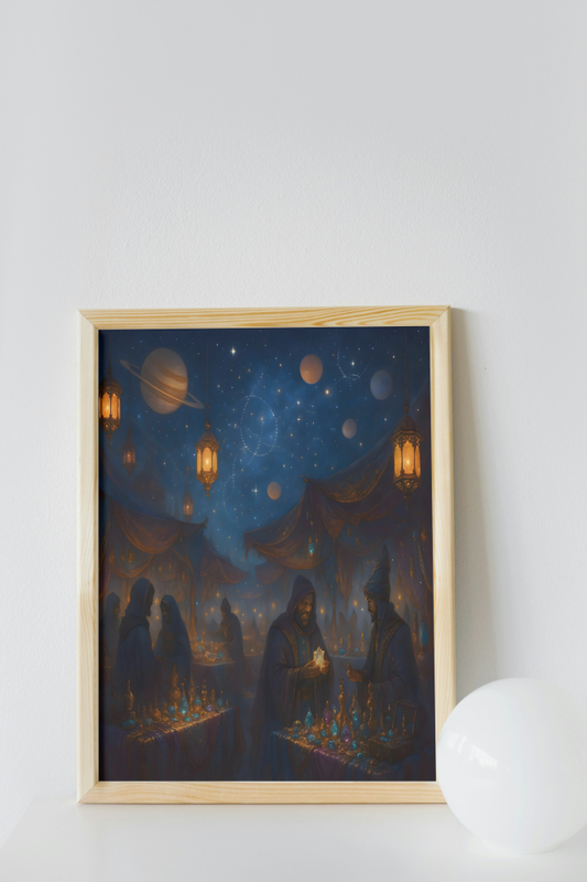 Celestial Arabian Night Jewel Market Art