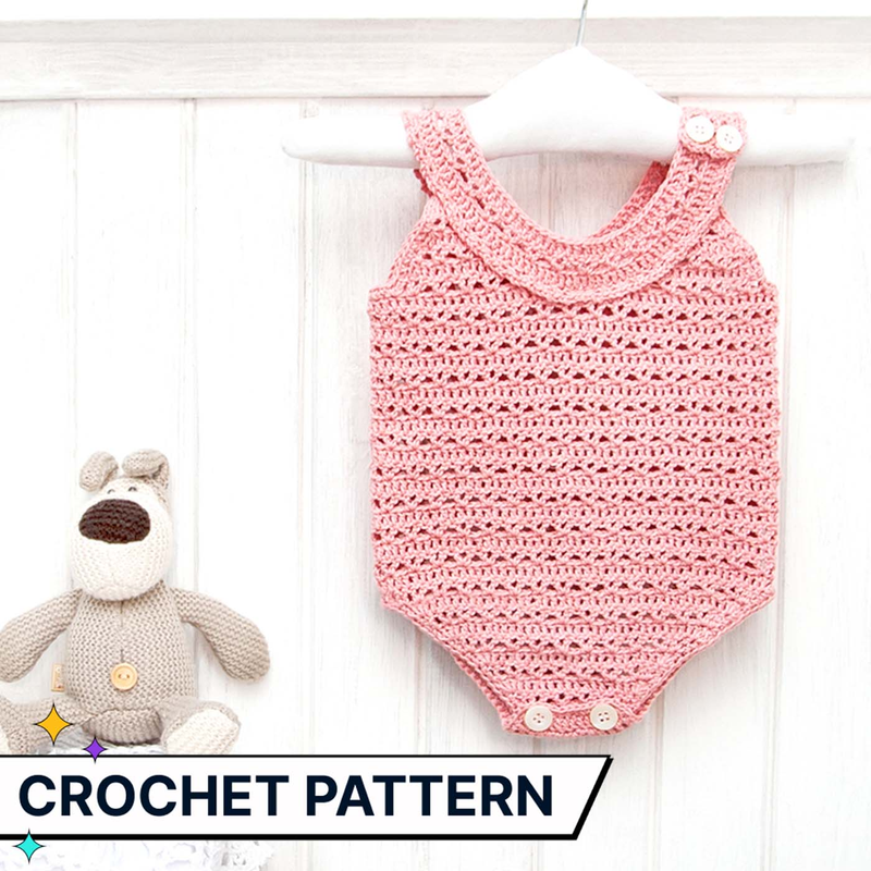 Romper for girl crochet pattern PDF