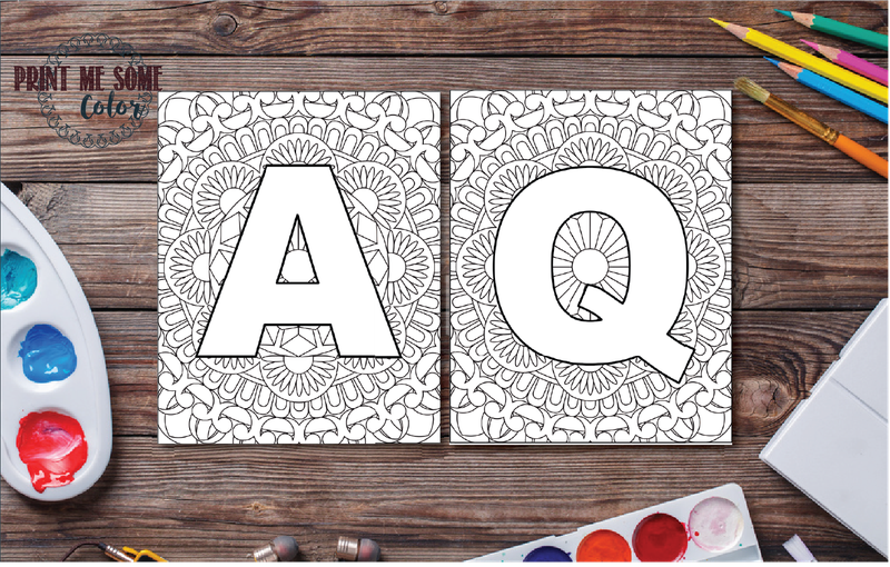Alphabet Mandala Adult Coloring Book