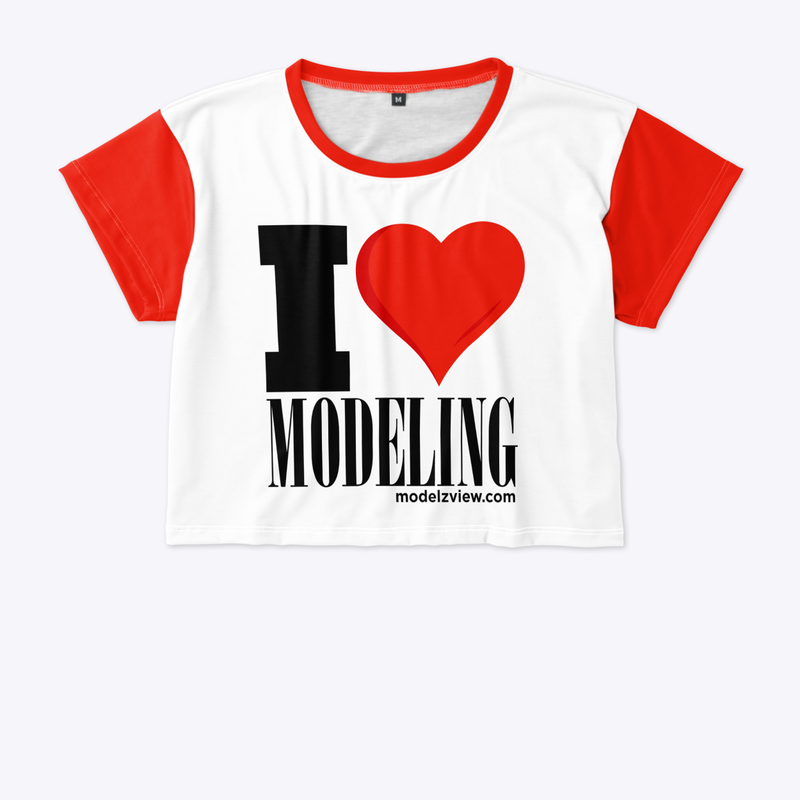 I Love Modeling CropTop Red White