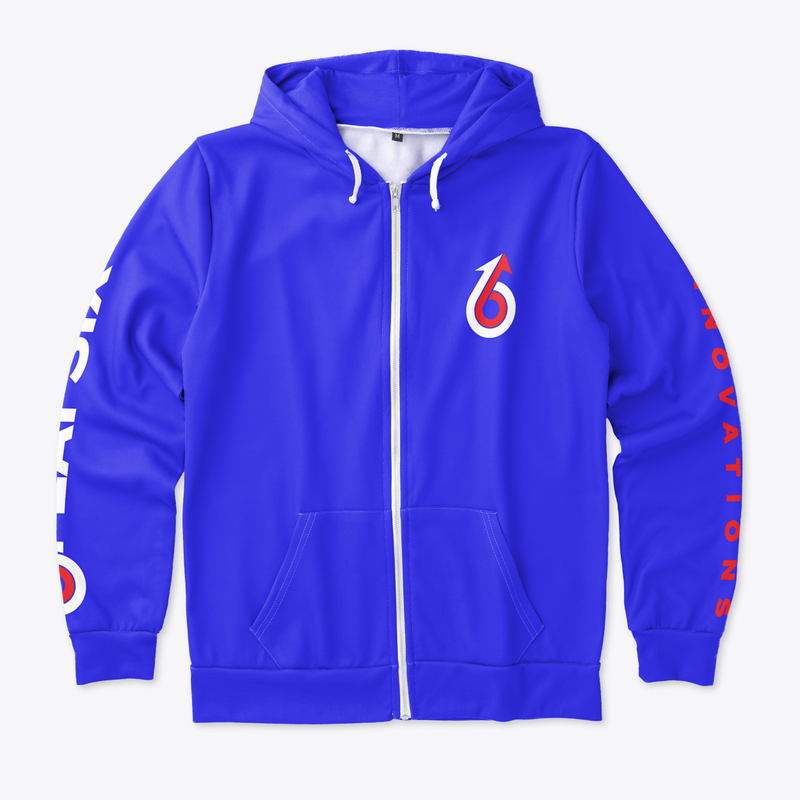 Flat 6 Innovations Zip-up Hoodie in Blue