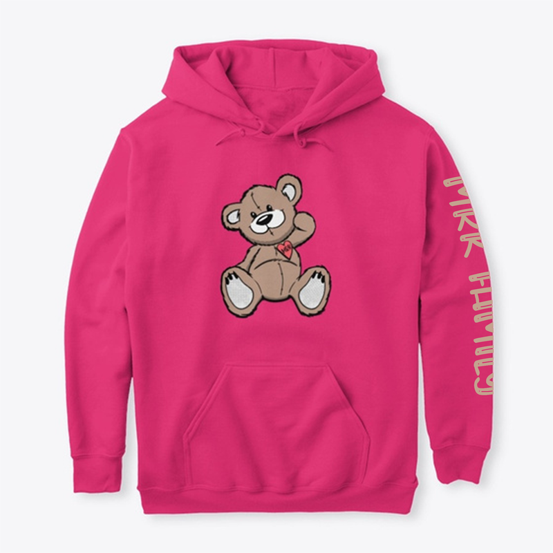 Hot Pink Teddy Hoodie