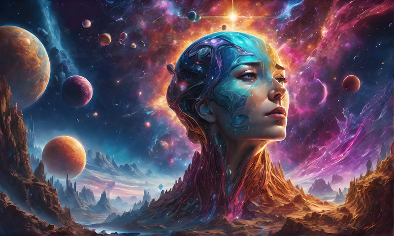 Cosmic Portrait Digital Art - DD14