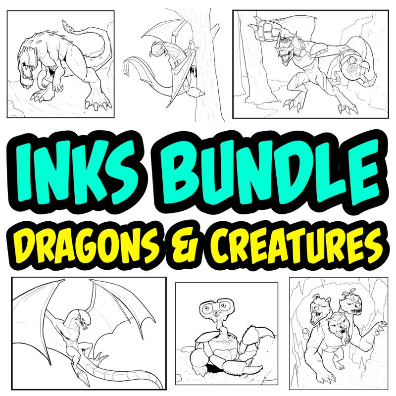 Dragons, Beasts and Creatures Ink Bundle