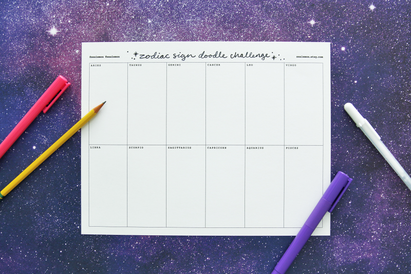 Zodiac Doodle Challenge Digital Download