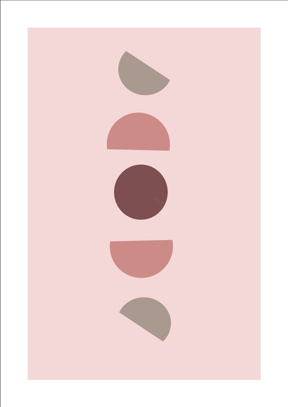 Abstract Moon Phases Art Print