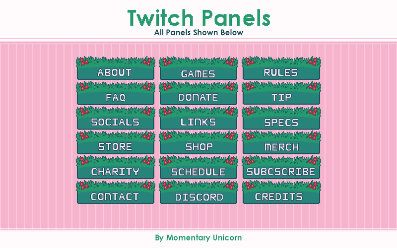 Green Twitch Panels - Cute Grassy Patch