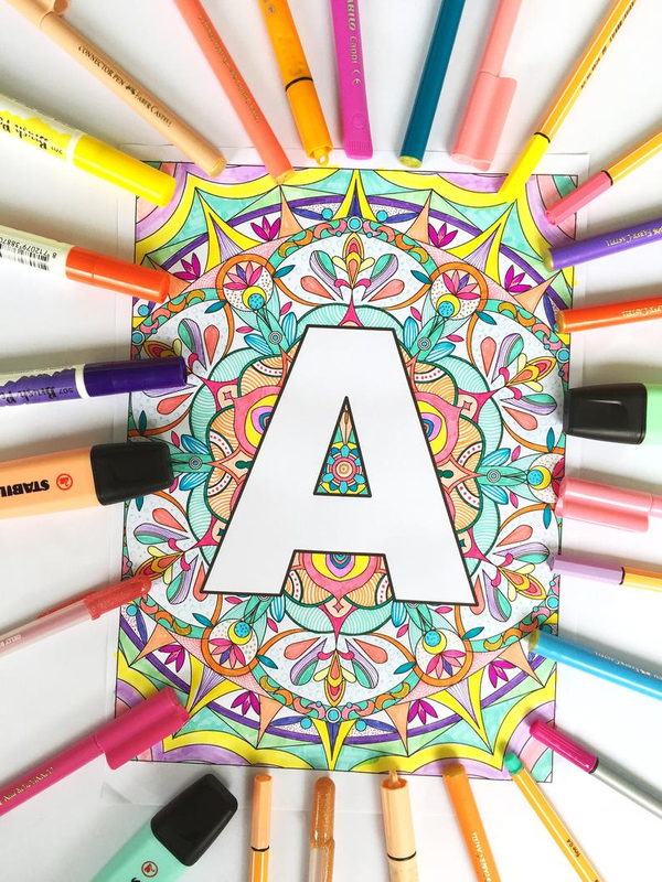 A-Z Mandala Alphabet Coloring Book