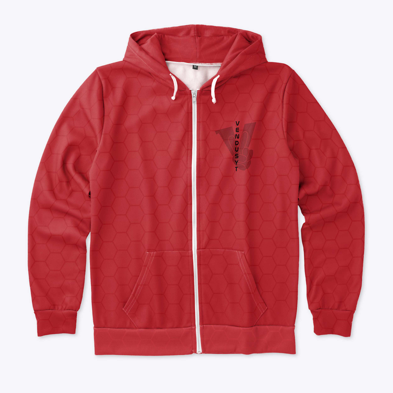 VendusYT Stripes Zip Hoodie CRIMSON