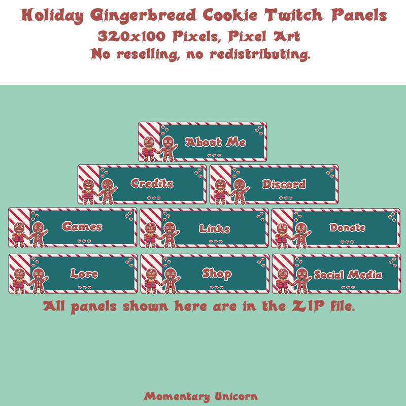 Gingerbread Folks Twitch Panels