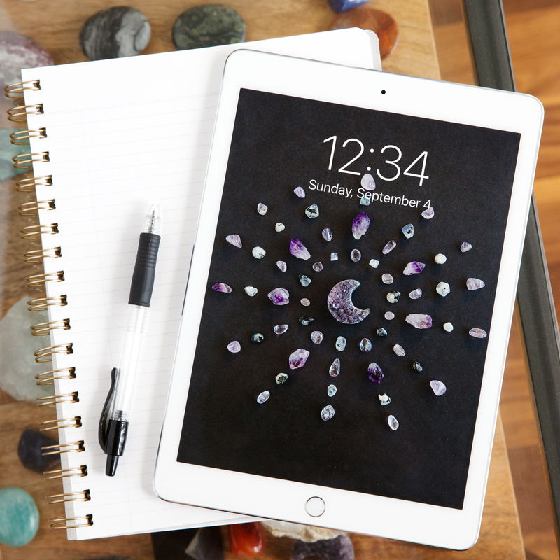 Amethyst Moon Crystal Grid Mobile