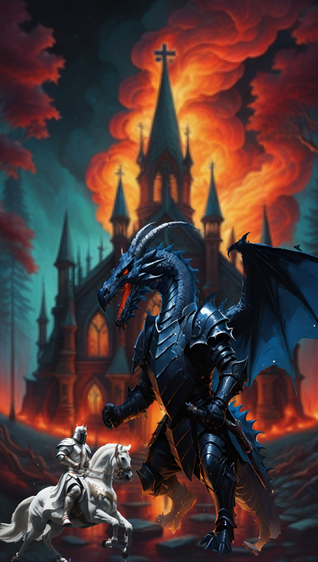 Knight and dragon battle wallpaper