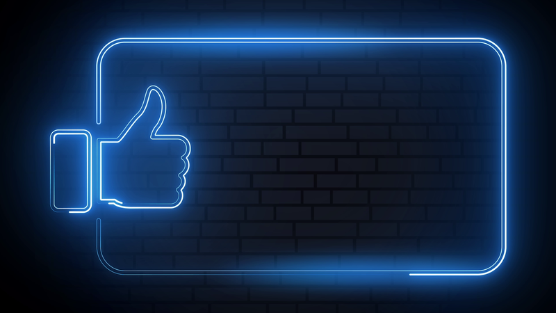 Like Thumb Neon Lines Animation