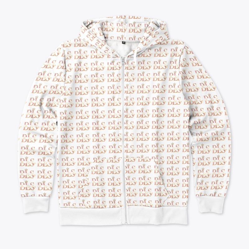 Iconic Motif Zip Hoodie White