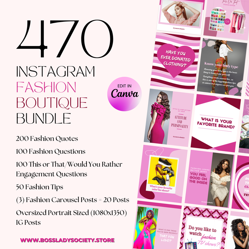 470 Instagram Fashion Canva Templates