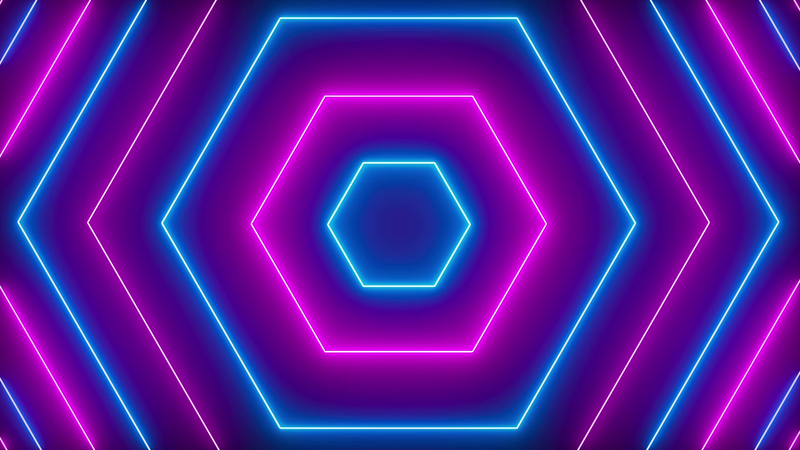 Hexagonal Shape Neon Animated Background