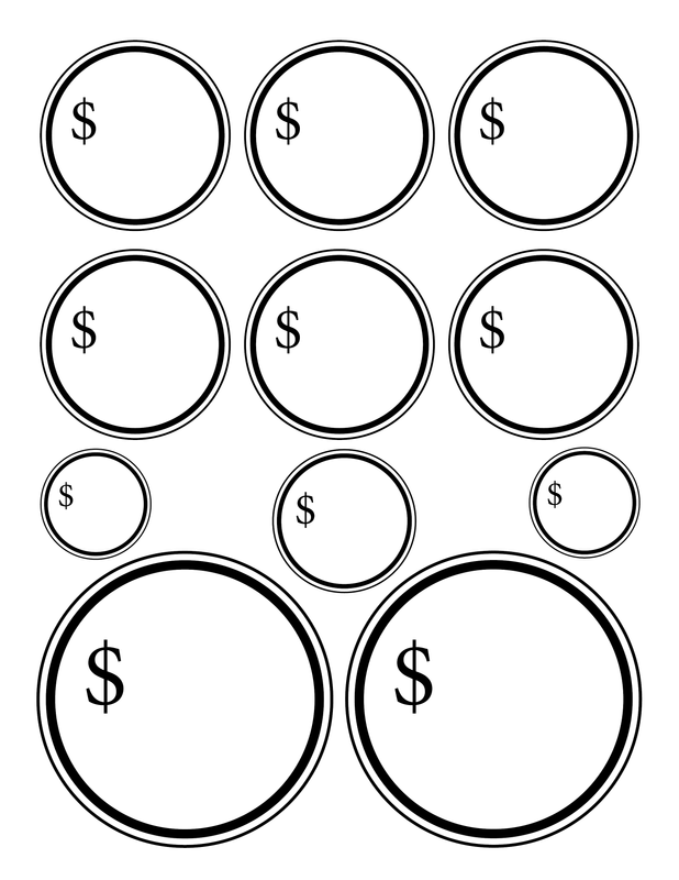 Large price tags for display