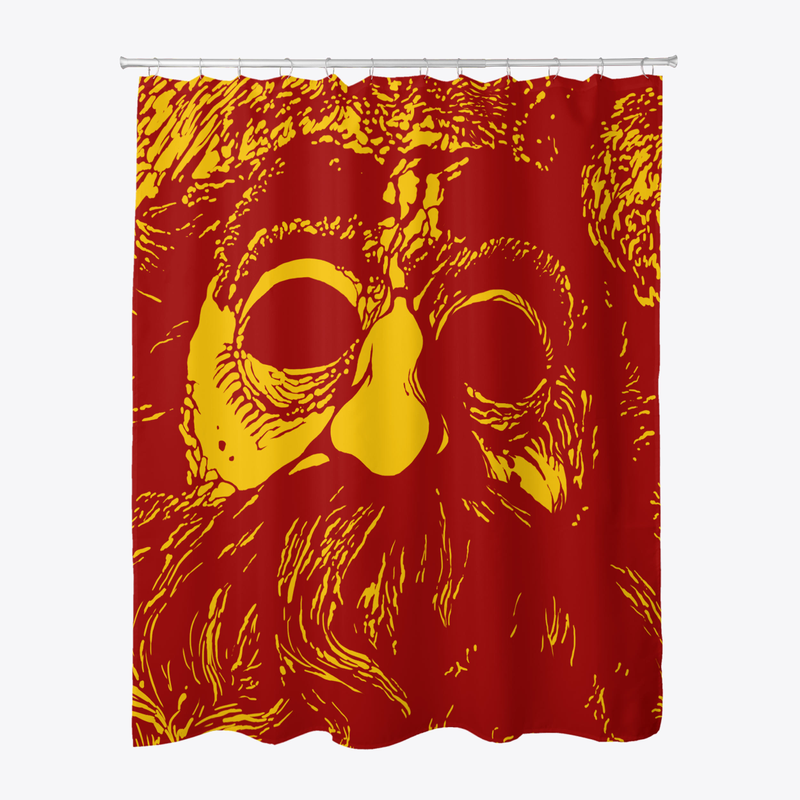 Santa Shower Curtain - Red and Yellow