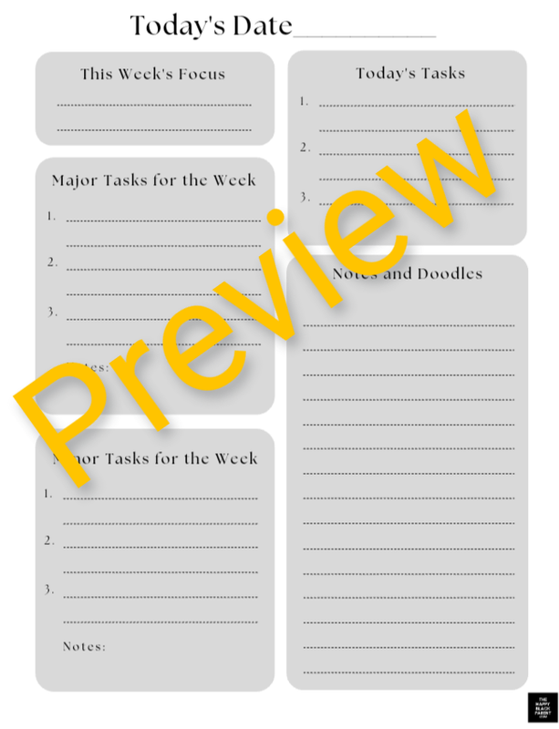 Daily Planner Page (b&w)