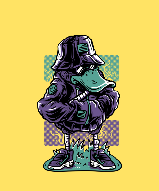 Chilled duck hanging out