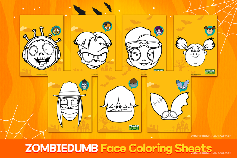 ZOMBIEDUMB Face Coloring Sheet