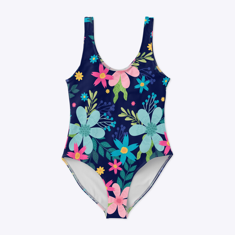 Floral Blue Swimsuit