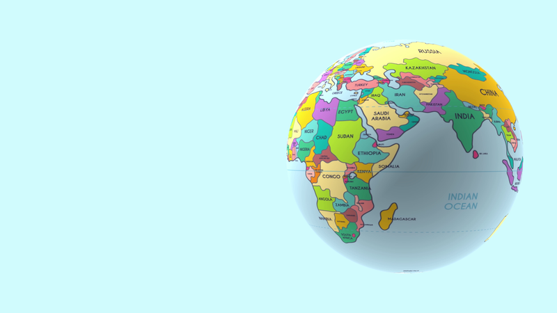 Political world map animation