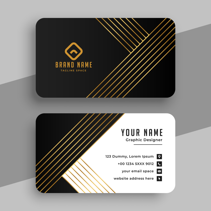 White and Golde Line Business Card