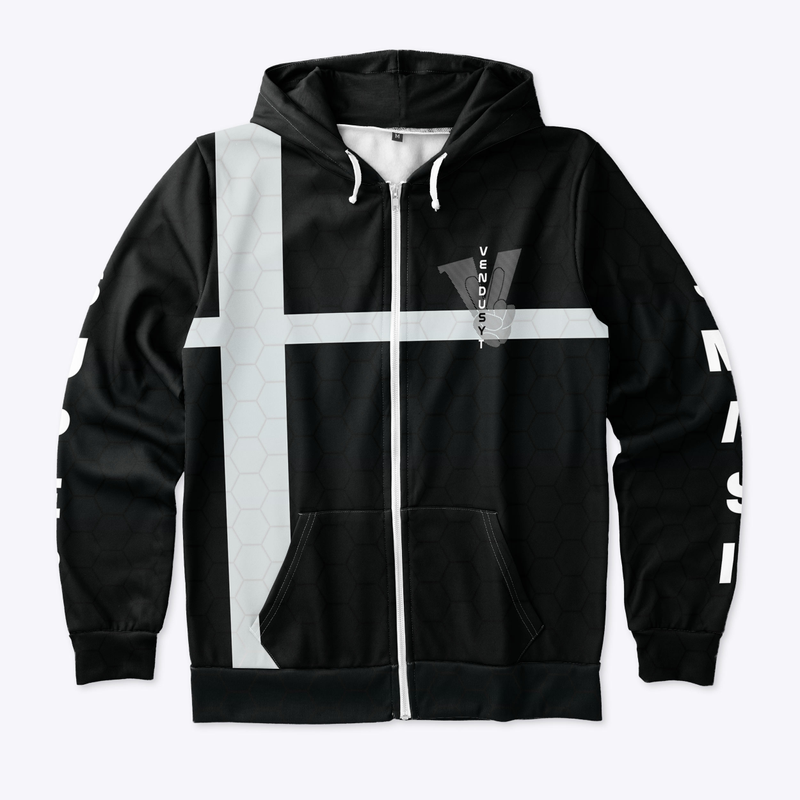 VendusYT Stripes Zip Hoodie SMASH PRINT