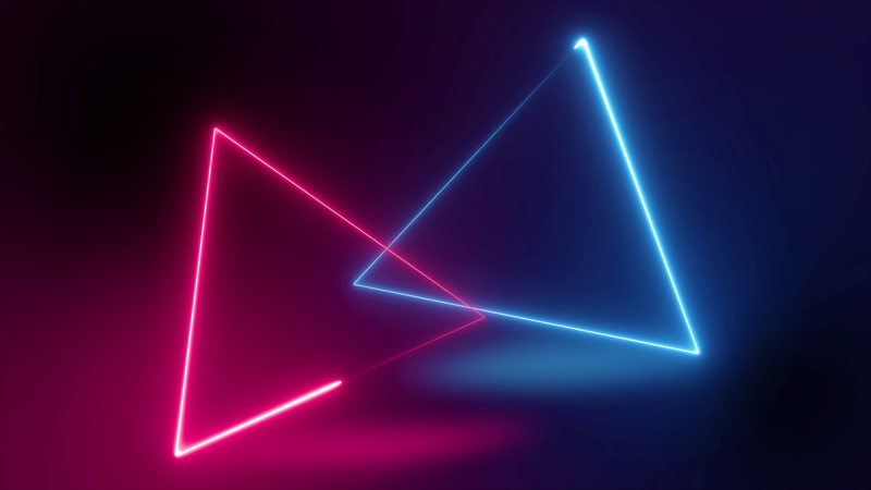Pink and Blue Triangle Neon Lights
