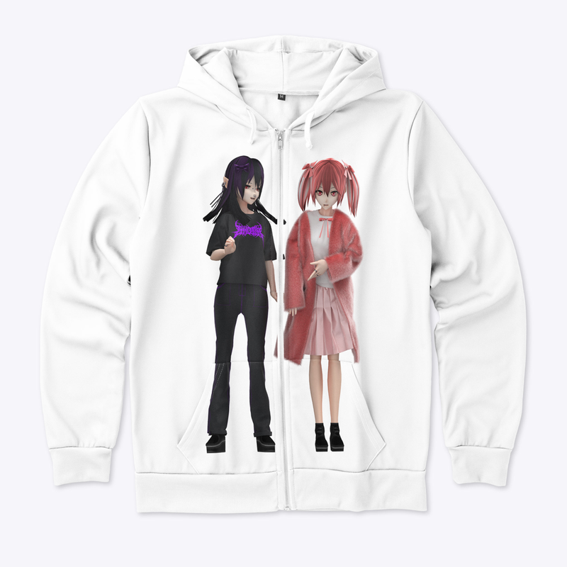 Twin flames zip-up Hoodie
