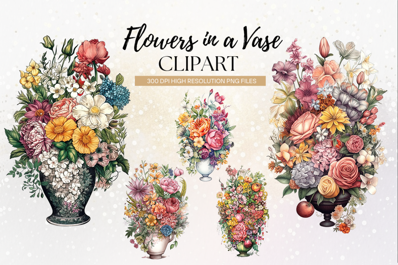 Flowers in Vase Clipart Collection