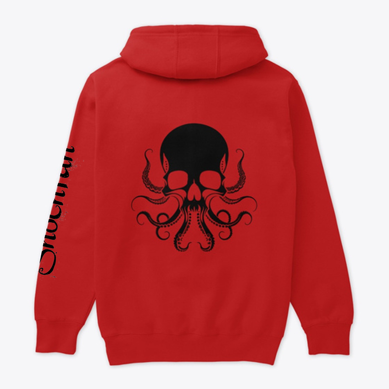 Black Octopus Skull Logo Pullover Hoodie