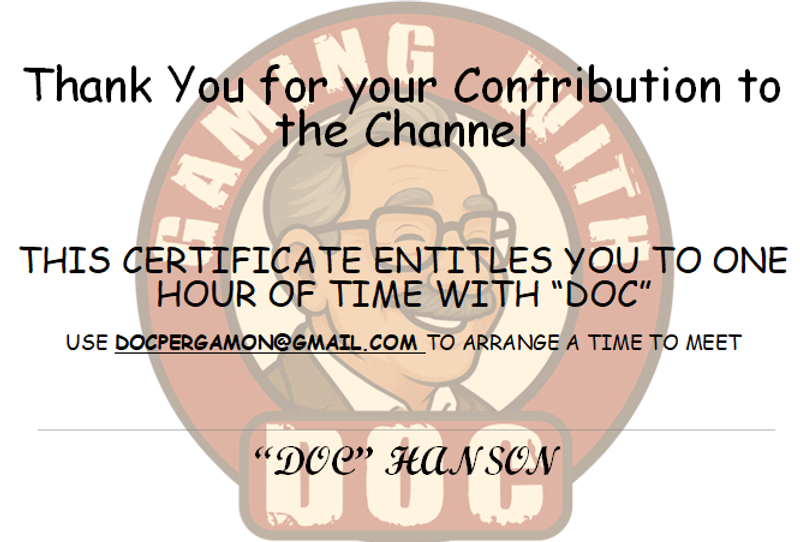 Certificate: 60 Minutes with Doc