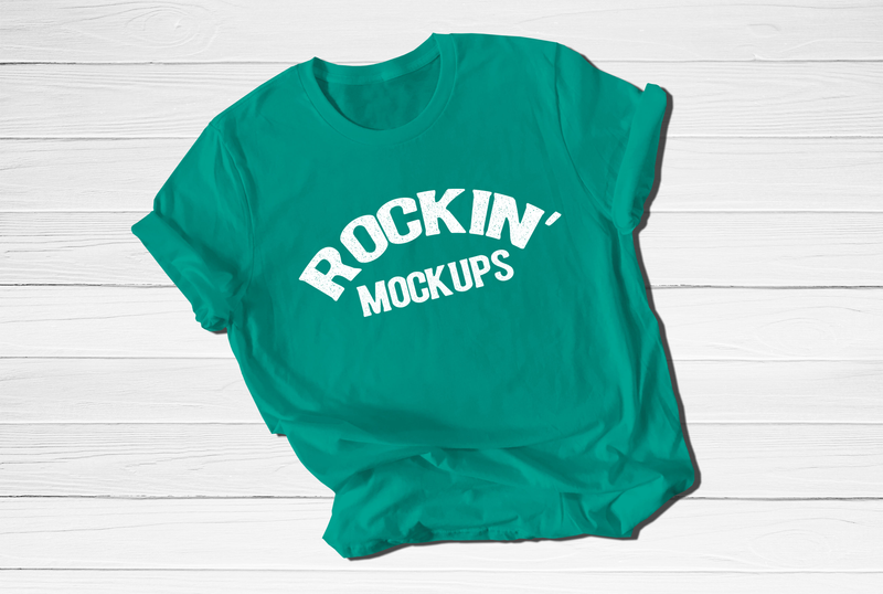 Mockup Bella Canvas 3001 Shirt Teal