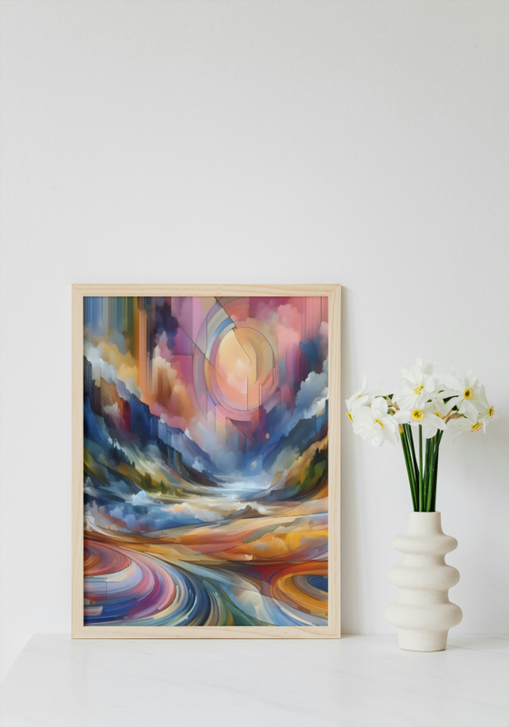 Vibrant Abstract Landscape Wall Art