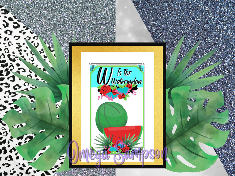 W is for Watermelon New Orleans ABC Art