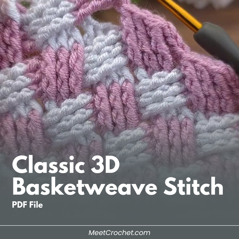 Classic 3D Basketweave Stitch Pattern