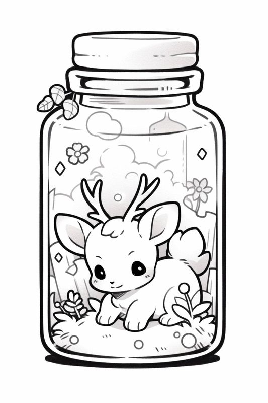 Printable Doodle Animal in Jar