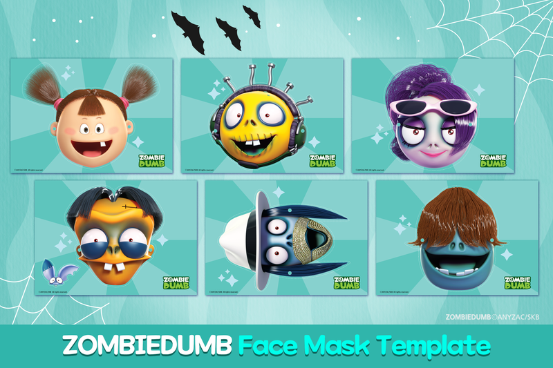 ZOMBIEDUMB Face Mask Template for Kids