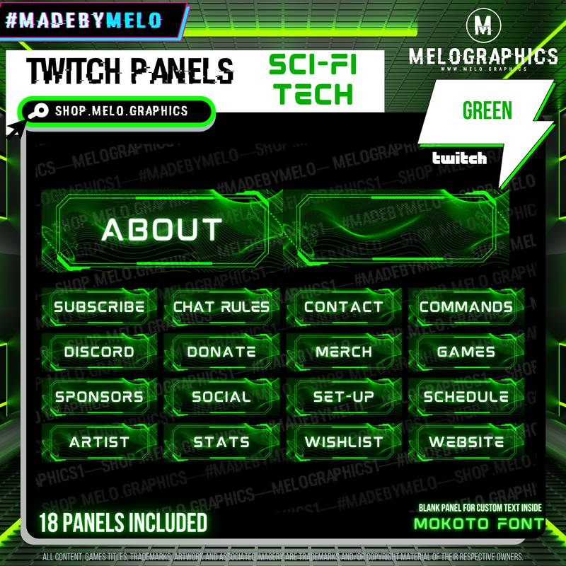 Sci-Fi Tech Twitch Panels: Green